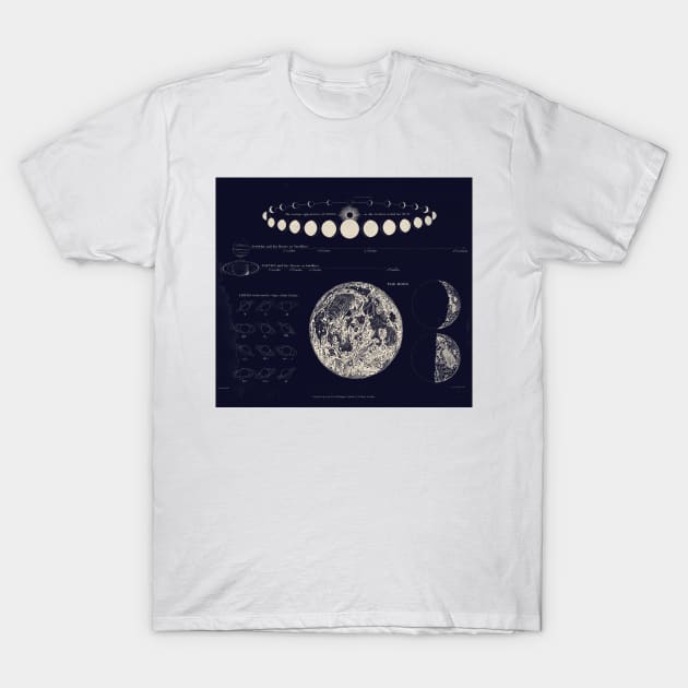 Saturn, Venus & Moon Astronomy Chart | Squid Ink Black T-Shirt by visionarysea